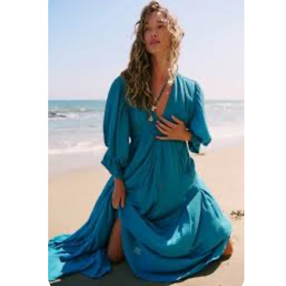 Free People Vibrant Blue Dress